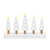 Salcar LED Weihnachtskerzenbaum – 5-flammiger Tischleuchter aus Holz, Warmweiß – Batteriebetriebenes LED Dekolicht für Advent & Weihnachten